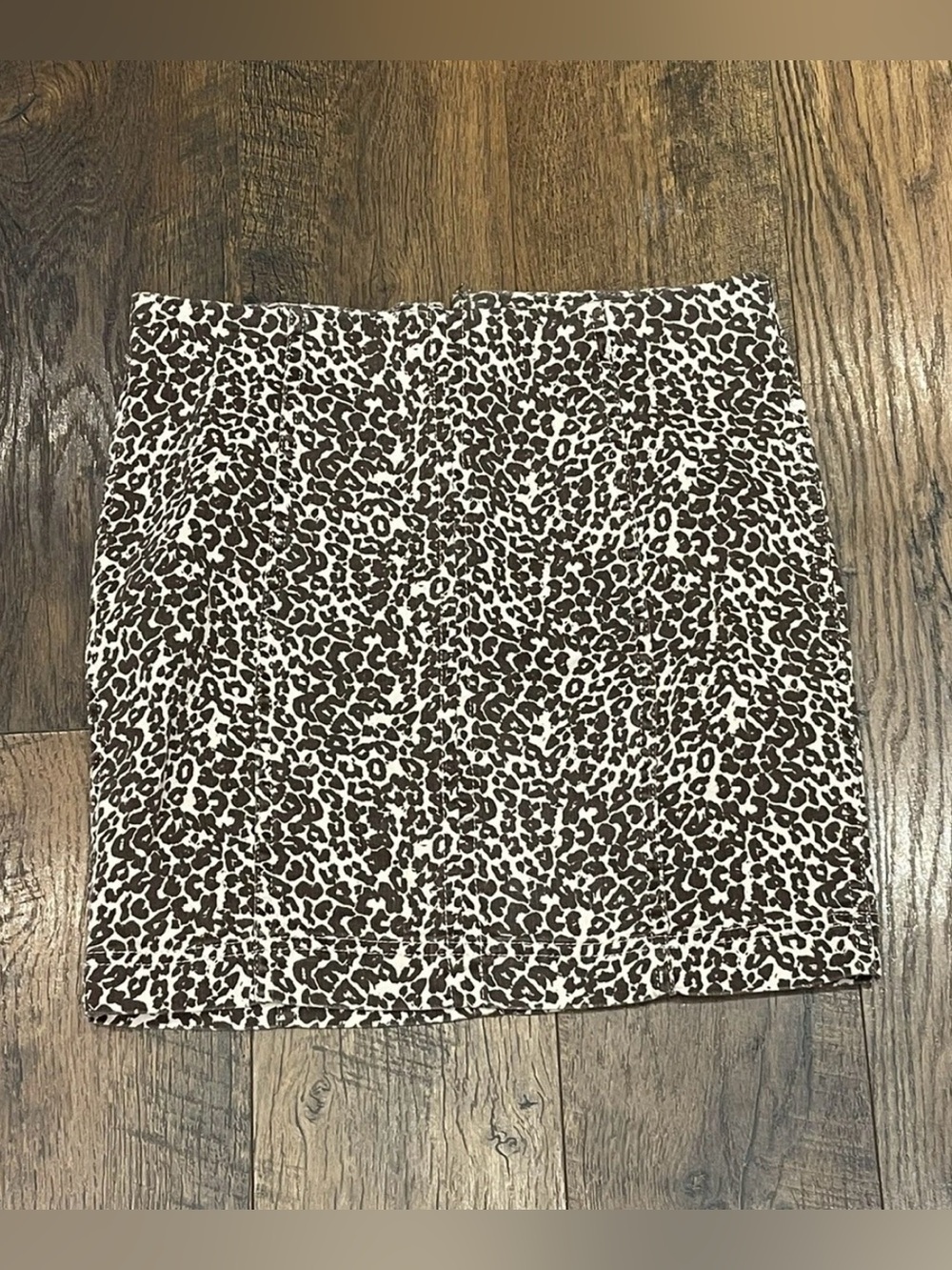 Free People Leopard Print Mini Skirt - Brown & White